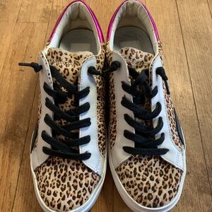 Dolce Vita Leopard Print Sneakers with Black Accents